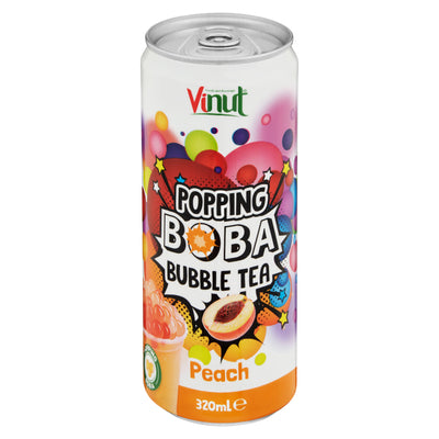 Vinut Peach Flavour Popping Boba Bubble Tea 320ml
