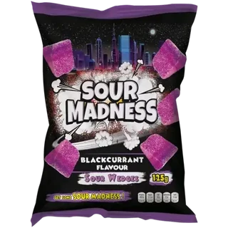 Sour Madness Blackcurrent Flavour Sour Wedges 125g